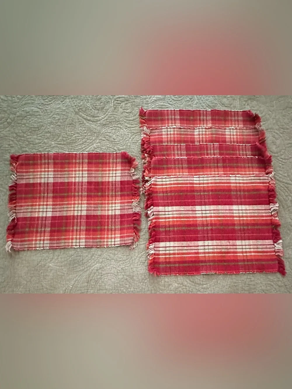 Set of 6 plaid placemats